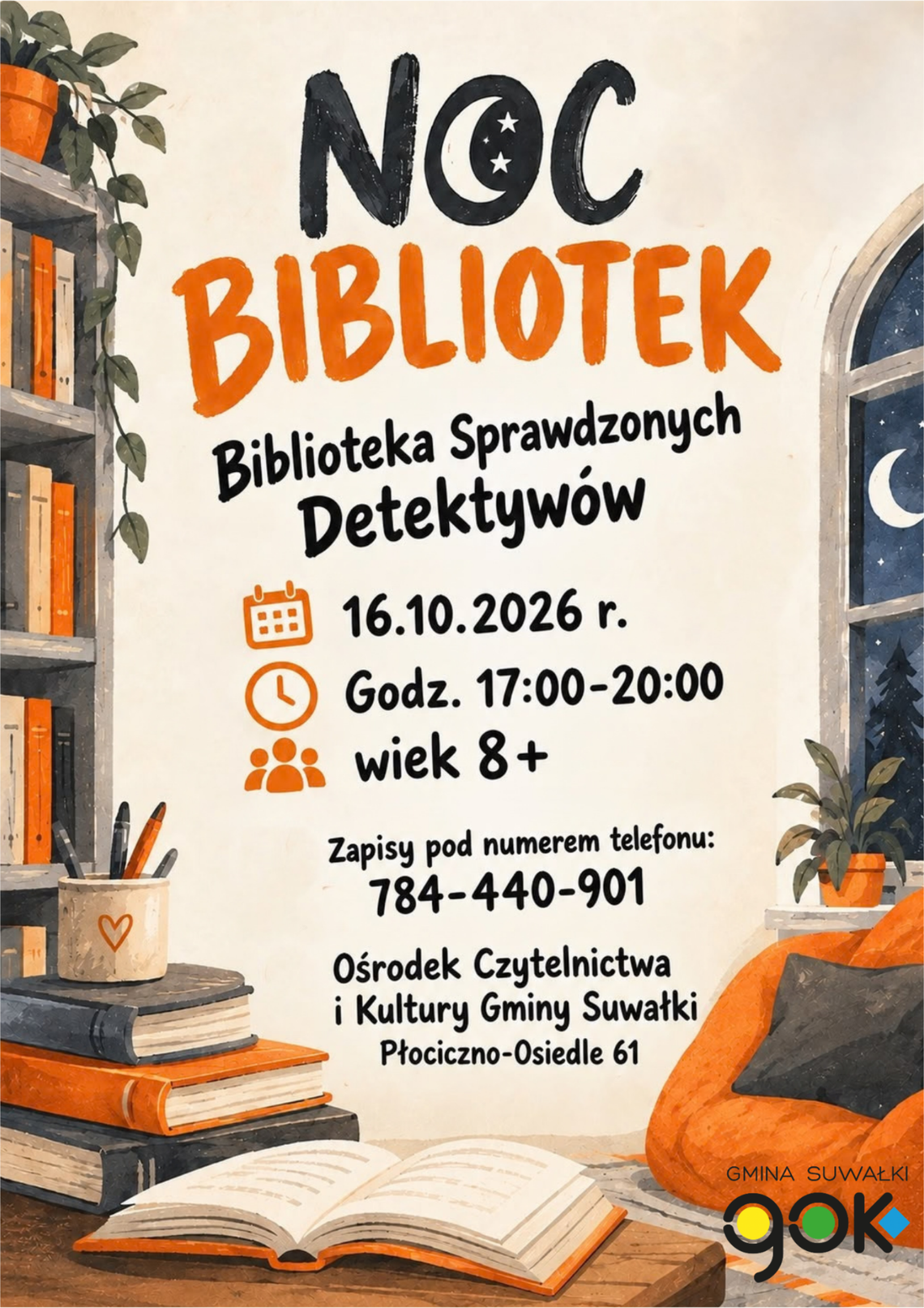 Noc Bibliotek w gminie Suwałki. „Biblioteka Sprawdzonych Detektywów” zaprasza młodych odkrywców