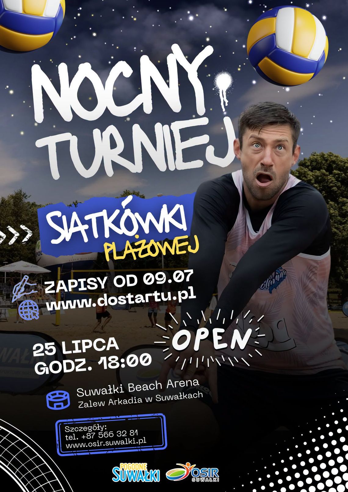Nocna siatkówka wraca na Suwałki Beach Arenę. W sobotę zagra 12 drużyn