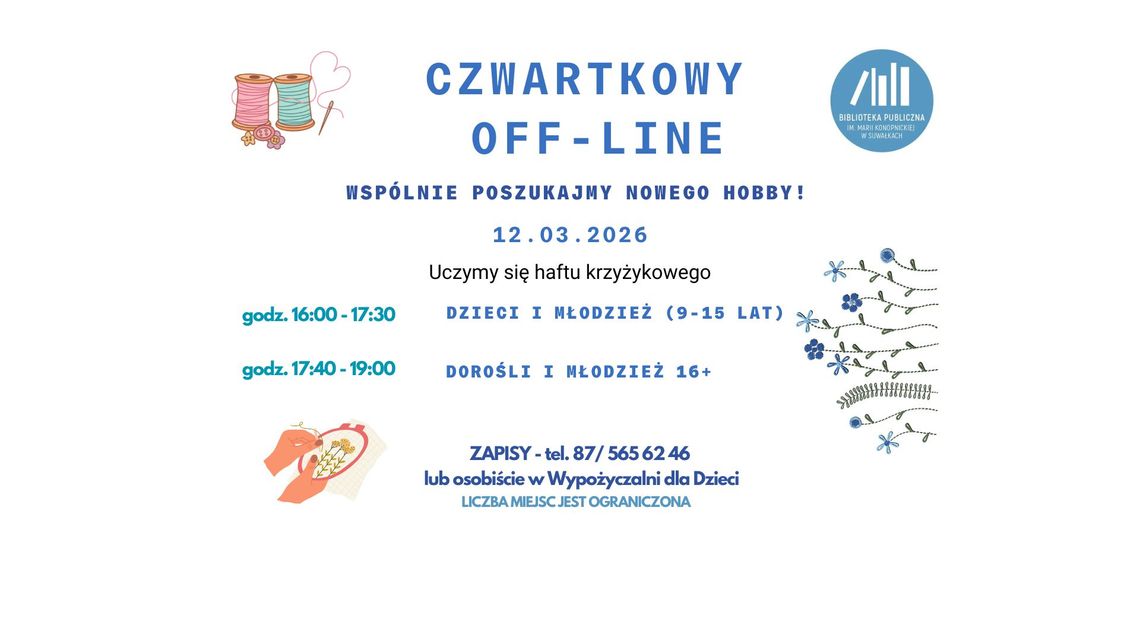 Nowe zajęcia w suwalskiej bibliotece. Wyłącz telefony i znajdź nowe hobby
