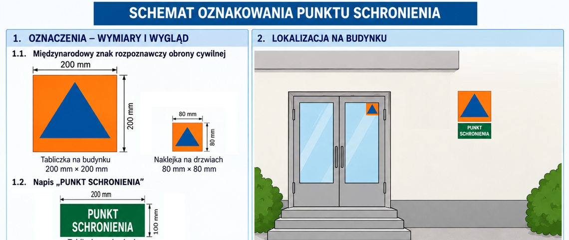 Nowe zasady oznakowania punktów schronienia. Zmiany już obowiązują Nowe zasady oznakowania punktów schronienia. Zmiany już obowiązują