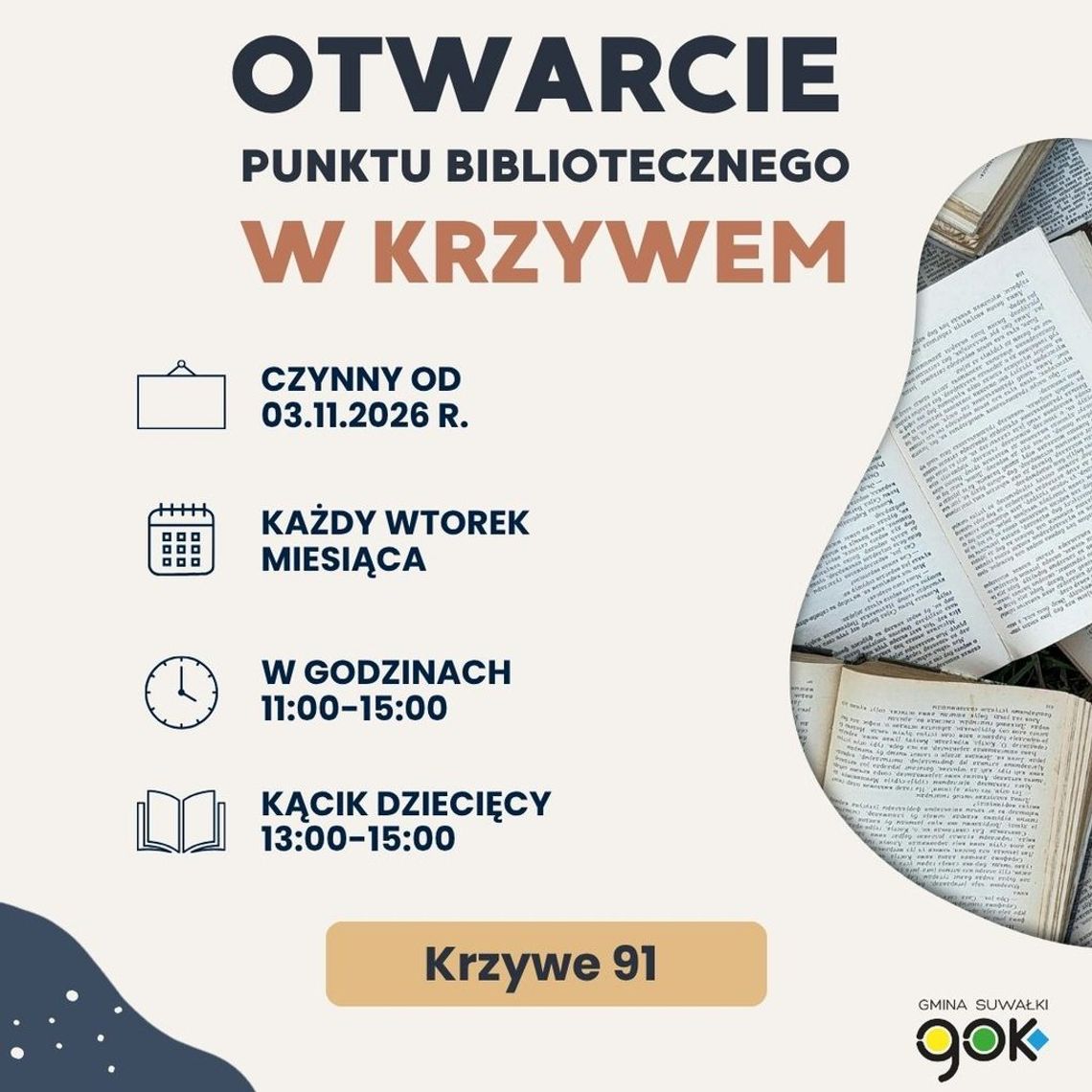 Nowy punkt biblioteczny w Krzywem. Będzie też miejsce dla dzieci