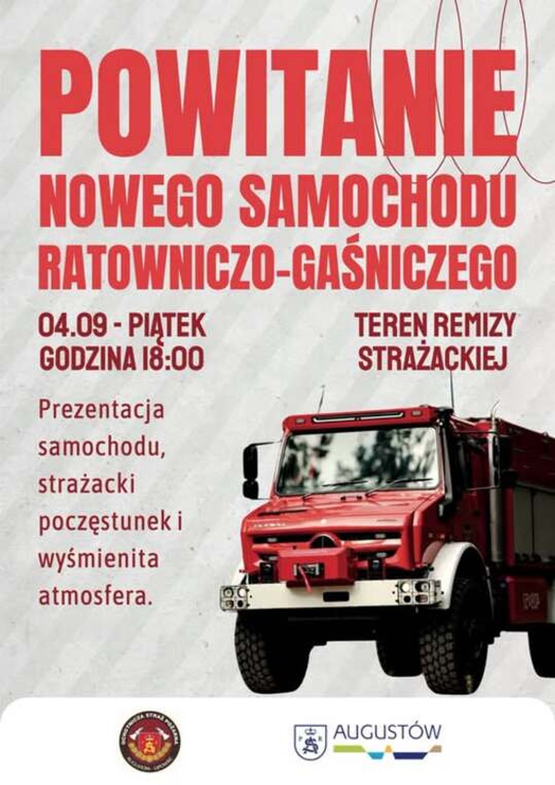 Nowy wóz ratowniczo-gaśniczy w OSP Augustów-Lipowiec. Strażacy zapraszają na powitanie Nowy wóz ratowniczo-gaśniczy w OSP Augustów-Lipowiec. Strażacy zapraszają na powitanie