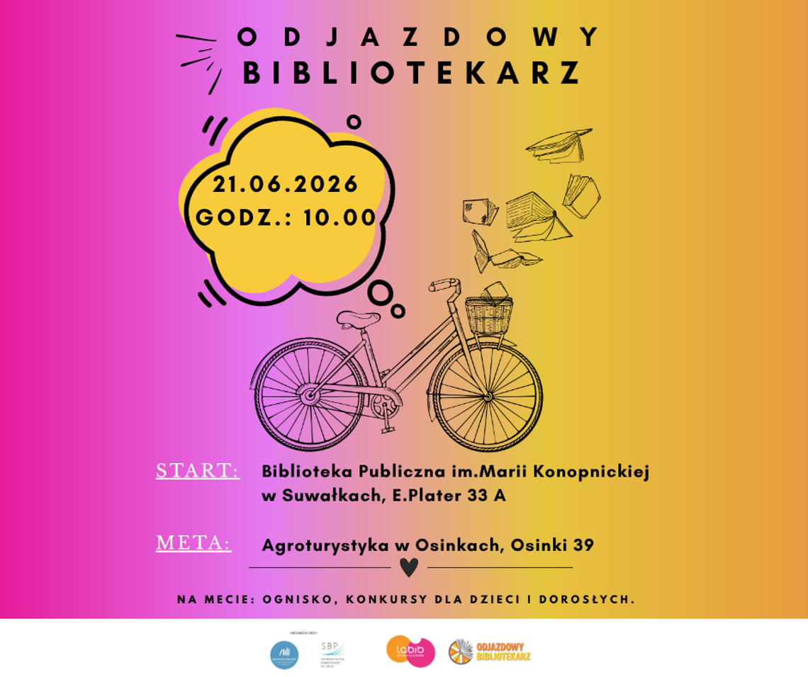🚴📚 Odjazdowy Bibliotekarz wraca do Suwałk! Przed nami jubileuszowy 15. rajd rowerowy