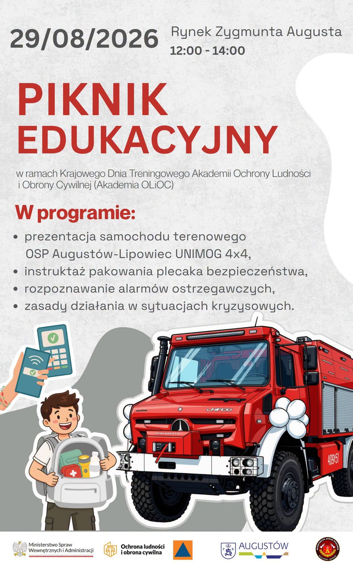 Piknik edukacyjny w Augustowie. Nauczą, jak reagować w sytuacjach kryzysowych Piknik edukacyjny w Augustowie. Nauczą, jak reagować w sytuacjach kryzysowych