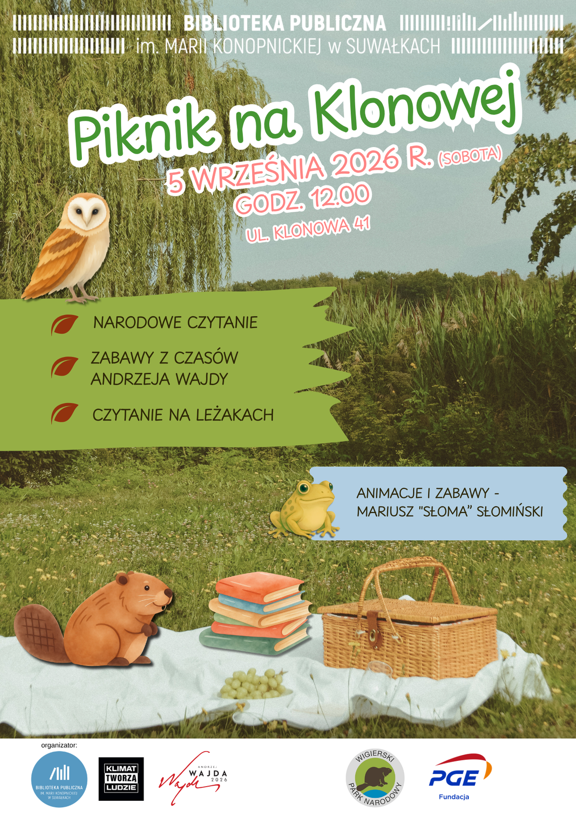 Piknik na Klonowej już w sobotę. Będzie Narodowe Czytanie i zabawy dla całych rodzin Piknik na Klonowej już w sobotę. Będzie Narodowe Czytanie i zabawy dla całych rodzin