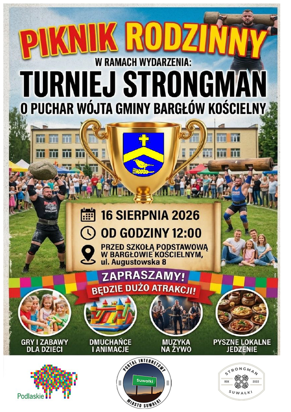 Piknik Rodzinny i Turniej Strongman w Bargłowie Kościelnym. Będzie dużo atrakcji