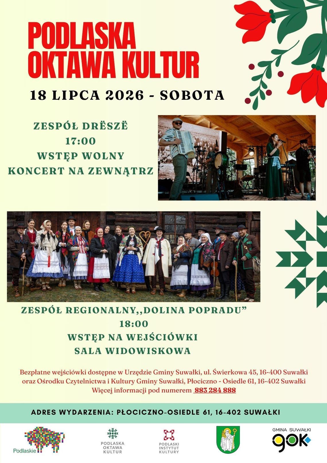 Podlaska Oktawa Kultur w Gminie Suwałki. Kaszubskie i góralskie brzmienia już 18 lipca Podlaska Oktawa Kultur w Gminie Suwałki. Kaszubskie i góralskie brzmienia już 18 lipca