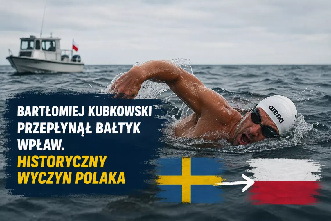 🏊 Polak dokonał niemożliwego! Bartłomiej Kubkowski jako pierwszy człowiek przepłynął Bałtyk wpław