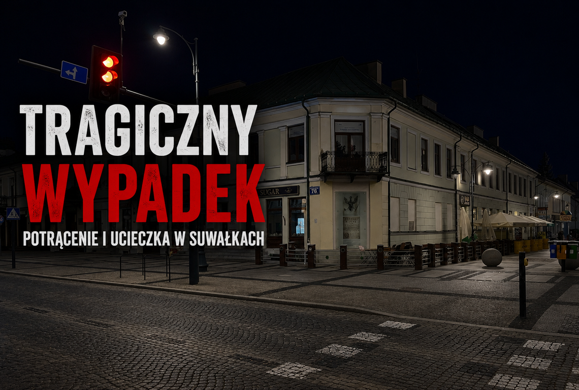 Policja szuka kierowcy Mercedesa. Nowe informacje w sprawie śmiertelnego potrącenia w Suwałkach