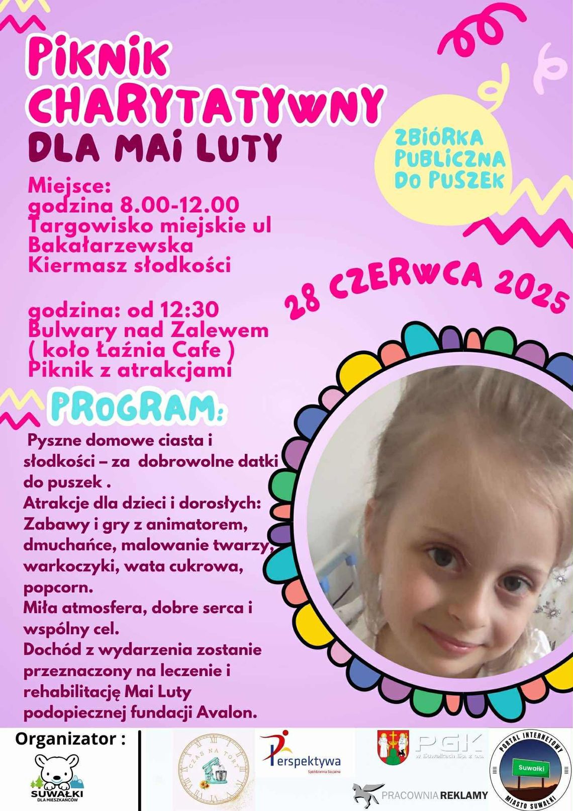 💗 Pomóż Mai! Piknik charytatywny w Suwałkach już w sobotę – słodkości, dmuchańce i wspólny cel