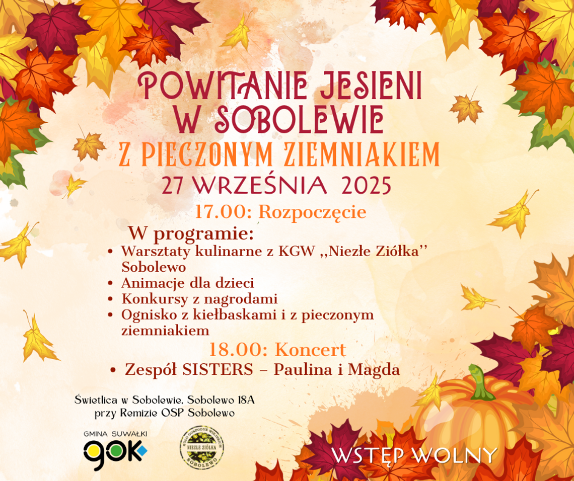 Powitanie jesieni w Sobolewie – koncert, warsztaty i wspólna zabawa 🍂