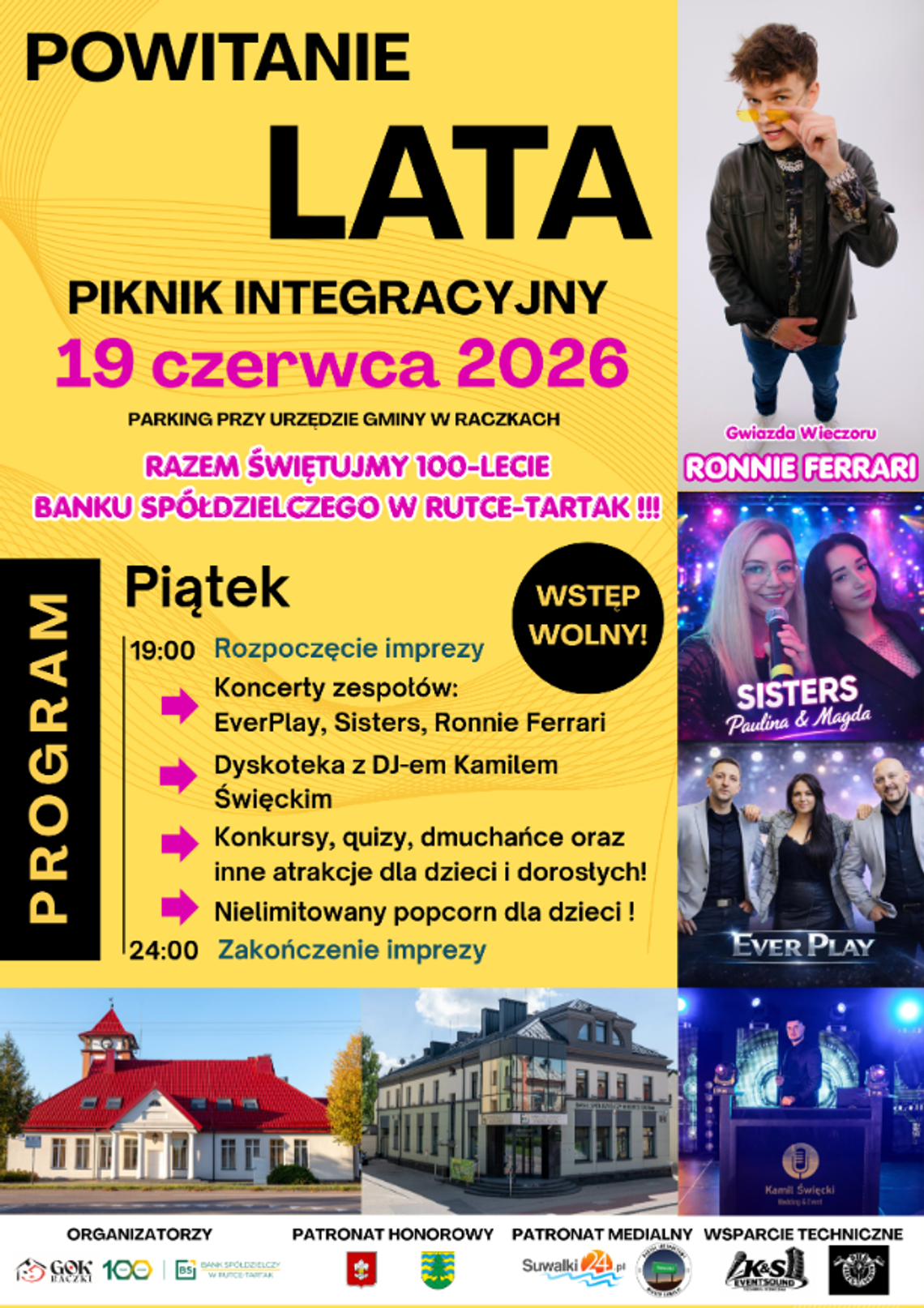 Powitanie lata i piknik integracyjny w Raczkach. Wielkie święto z okazji 100-lecia banku i koncert Ronniego Ferrari