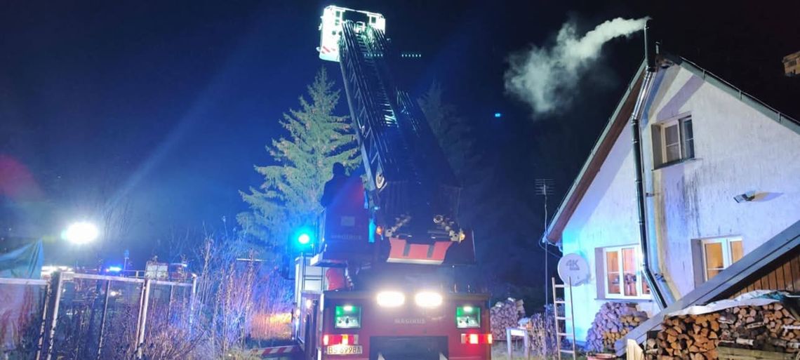 Pożar komina w miejscowości Tartak