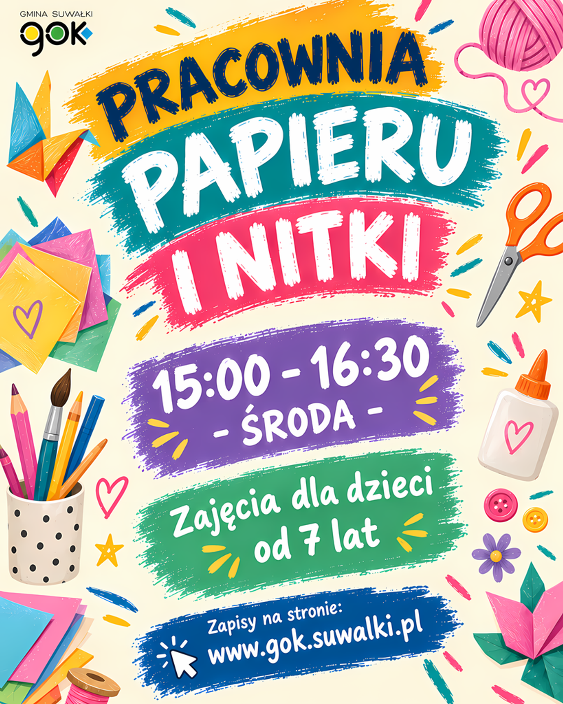Pracownia Papieru i Nitki zaprasza dzieci na zajęcia plastyczne Pracownia Papieru i Nitki zaprasza dzieci na zajęcia plastyczne