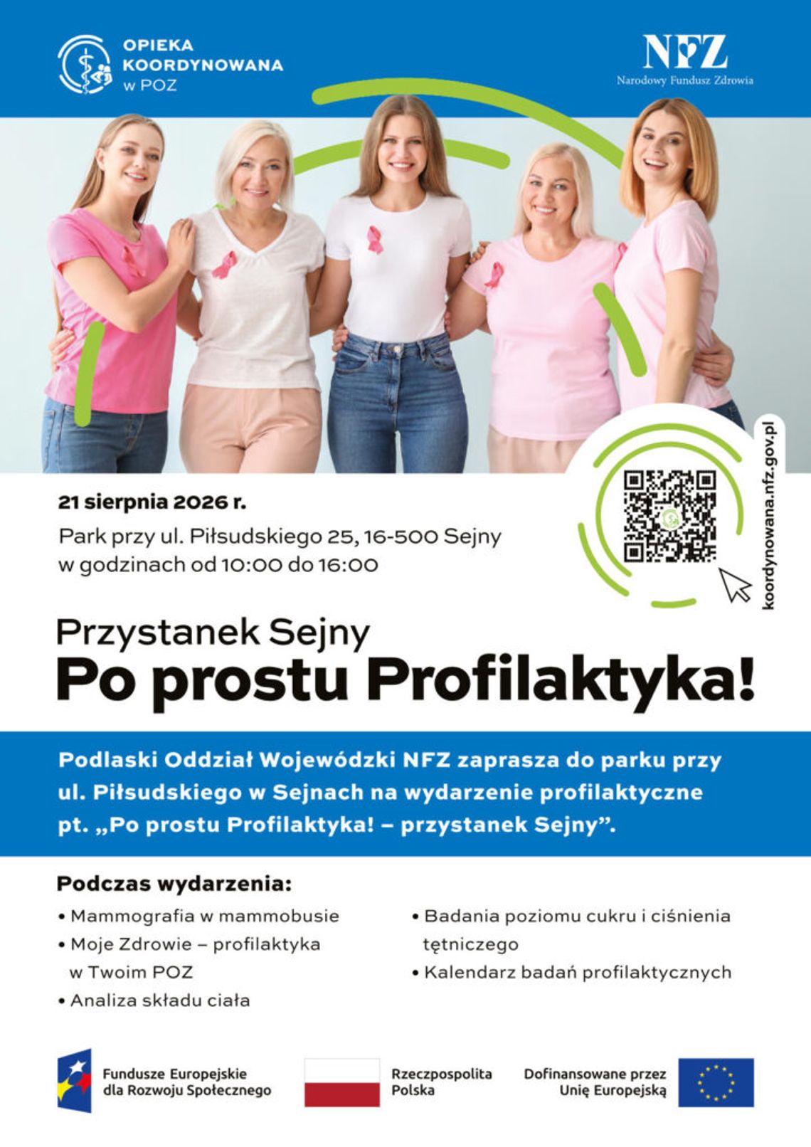 Profilaktyka blisko Ciebie w Sejnach. Bezpłatne badania i konsultacje już 21 sierpnia Profilaktyka blisko Ciebie w Sejnach. Bezpłatne badania i konsultacje już 21 sierpnia