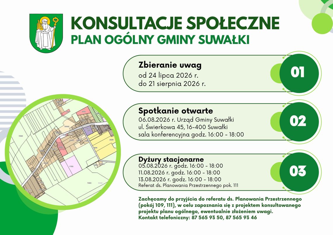 Projekt planu ogólnego gminy Suwałki – rozpoczęły się konsultacje społeczne Projekt planu ogólnego gminy Suwałki – rozpoczęły się konsultacje społeczne