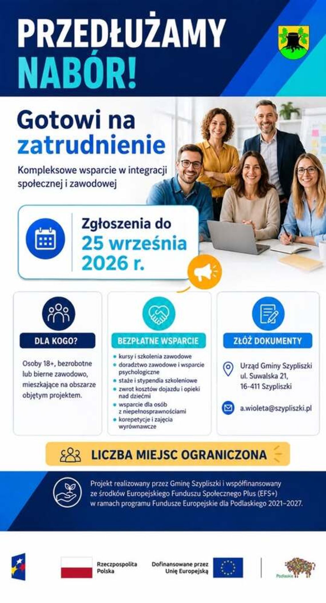 Przedłużono nabór do projektu „Gotowi na zatrudnienie” Przedłużono nabór do projektu „Gotowi na zatrudnienie”