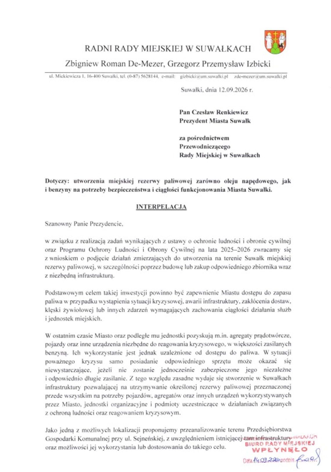 Radni chcą miejskiej rezerwy paliwowej w Suwałkach. Paliwo ma zabezpieczyć miasto na czas kryzysu Radni chcą miejskiej rezerwy paliwowej w Suwałkach. Paliwo ma zabezpieczyć miasto na czas kryzysu