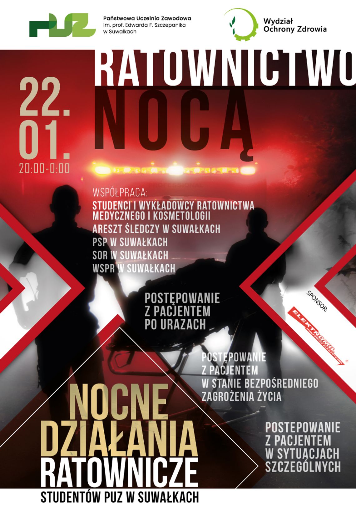 🌙 Ratownictwo nocą. Wyjątkowe zajęcia dla studentów PUZ w Suwałkach 🚑