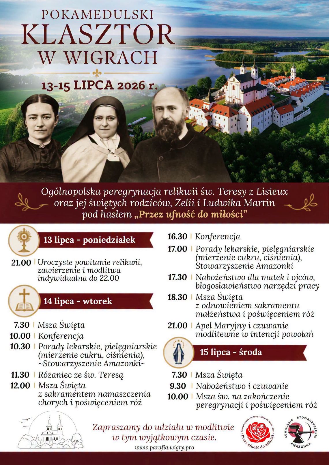 🌹 Relikwie św. Teresy z Lisieux oraz jej rodziców w Pokamedulskim Klasztorze w Wigrach. Trwa wyjątkowa peregrynacja 🌹 Relikwie św. Teresy z Lisieux oraz jej rodziców w Pokamedulskim Klasztorze w Wigrach. Trwa wyjątkowa peregrynacja