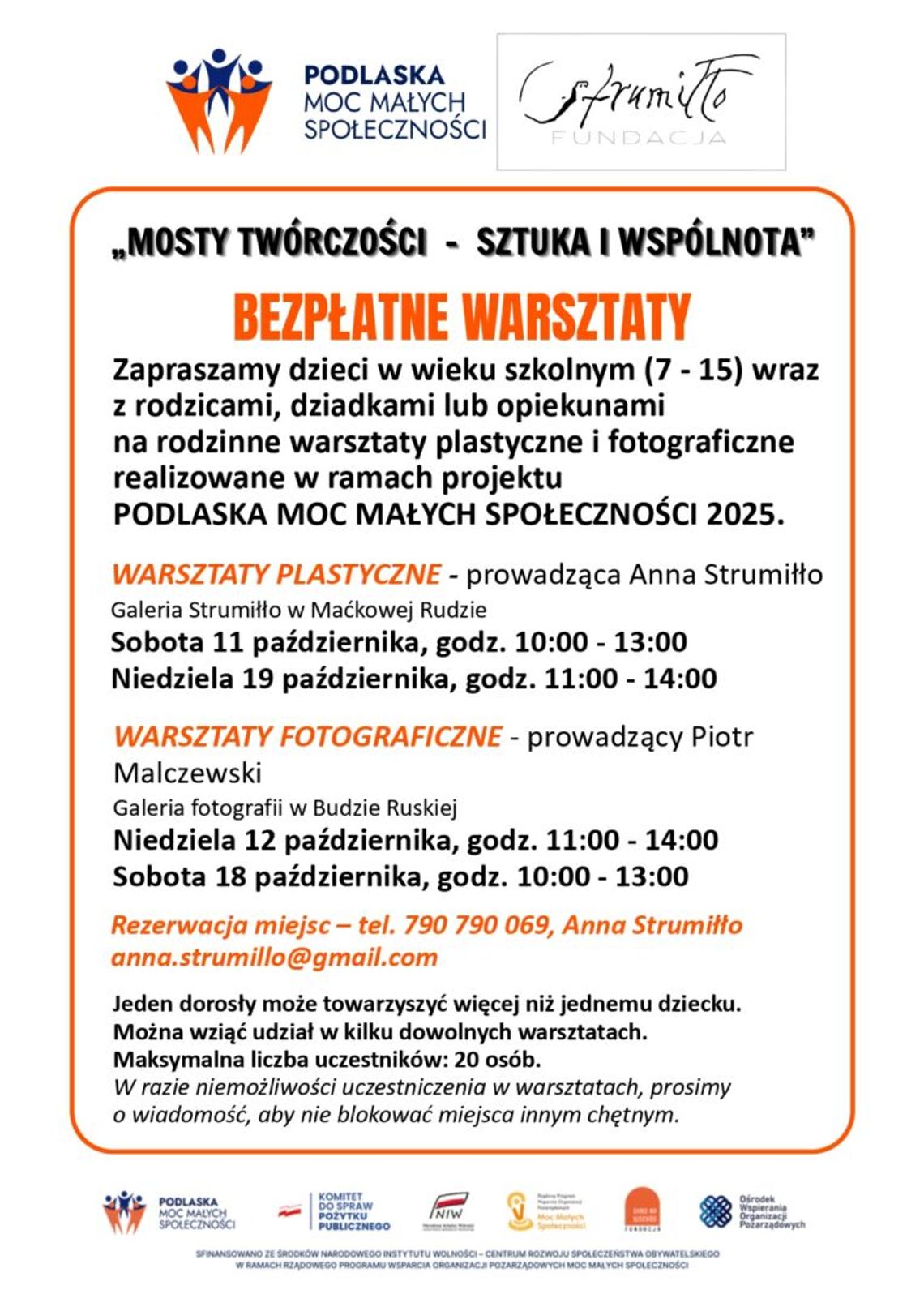 🎨📸 Rodzinne warsztaty plastyczne i fotograficzne z Fundacją Strumiłło