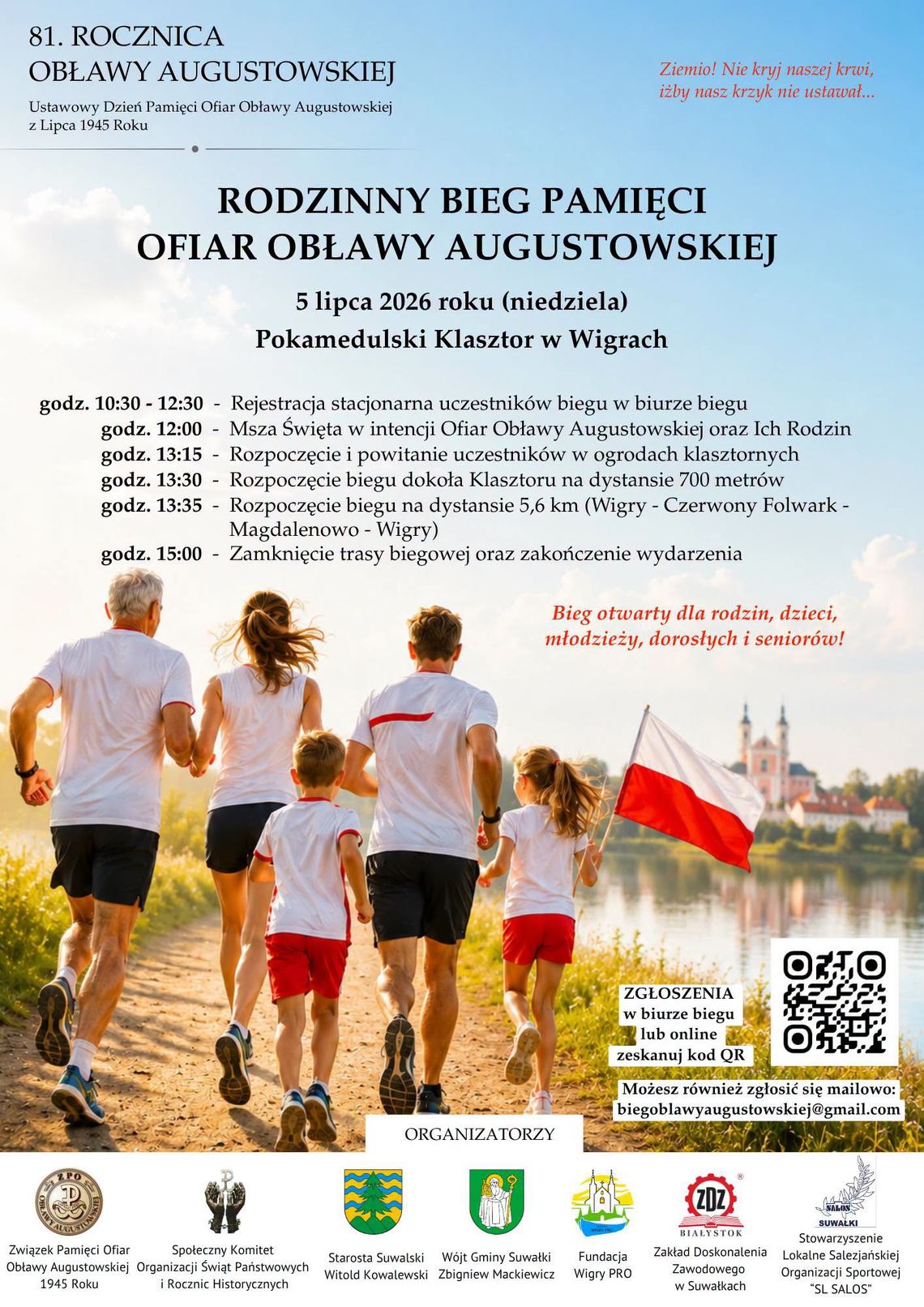 Rodzinny Bieg Pamięci Ofiar Obławy Augustowskiej odbędzie się w Wigrach Rodzinny Bieg Pamięci Ofiar Obławy Augustowskiej odbędzie się w Wigrach