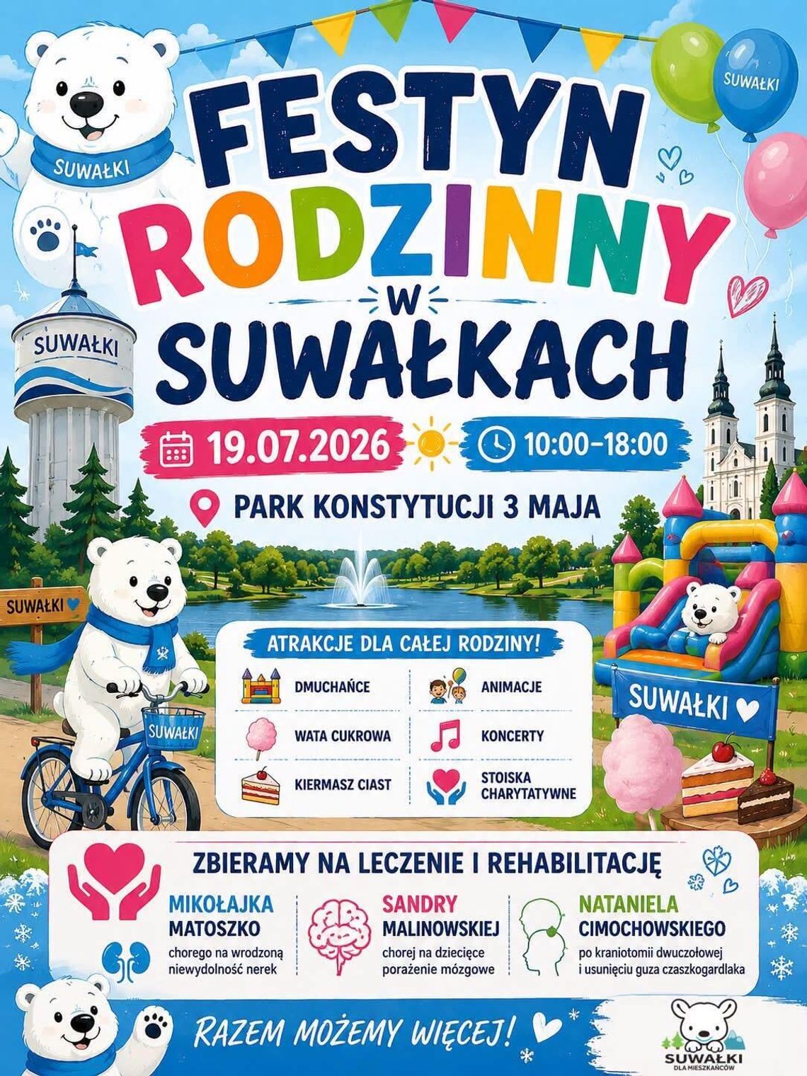 🐻❄️ Rodzinny festyn w Suwałkach. Dmuchańce, koncerty i wielkie serca dla dzieci 🐻❄️ Rodzinny festyn w Suwałkach. Dmuchańce, koncerty i wielkie serca dla dzieci