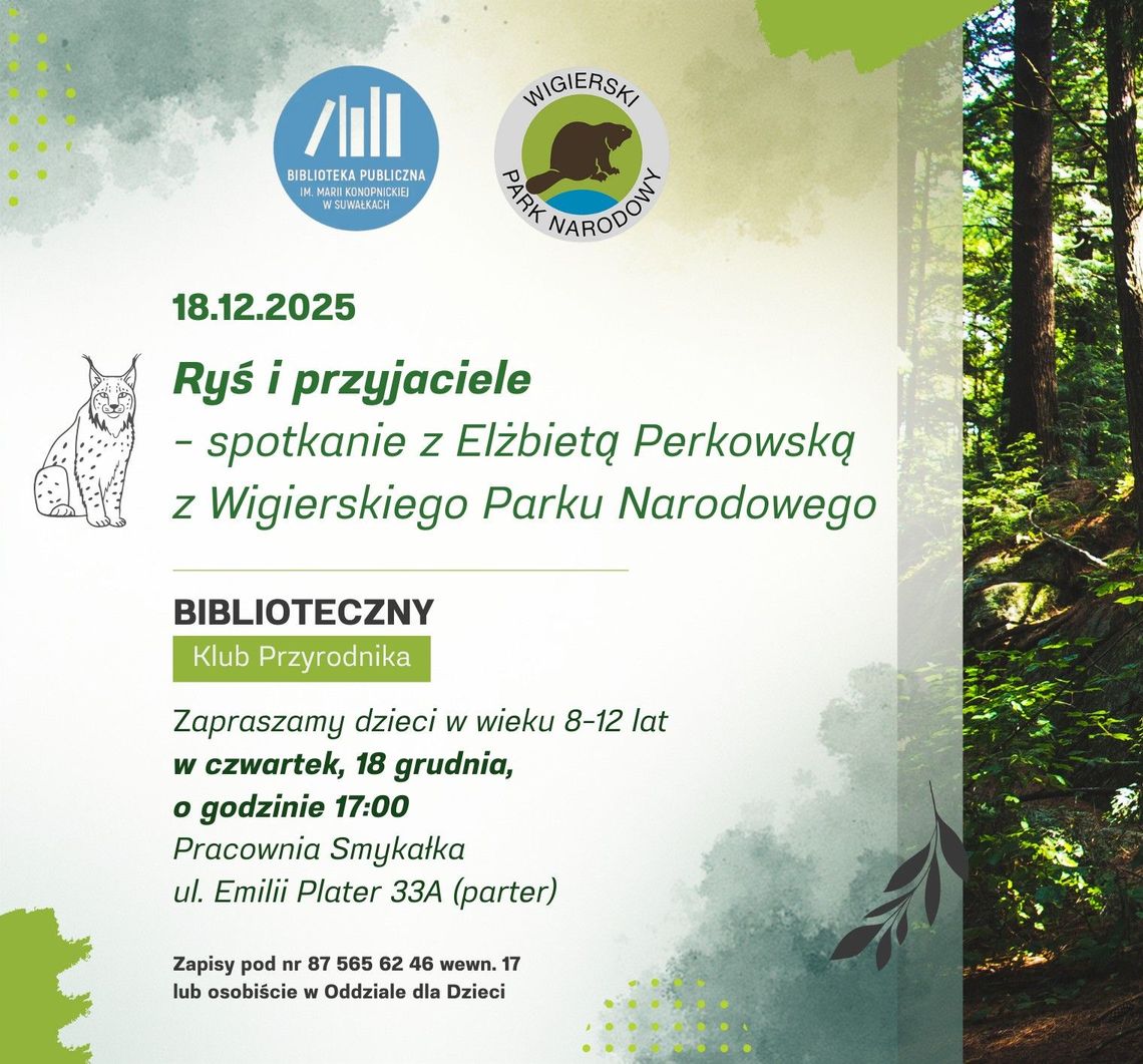 📚🌿 Rusza „Biblioteczny Klub Przyrodnika”! Warsztaty dla dzieci w suwalskiej bibliotece 📚🌿 Rusza „Biblioteczny Klub Przyrodnika”! Warsztaty dla dzieci w suwalskiej bibliotece