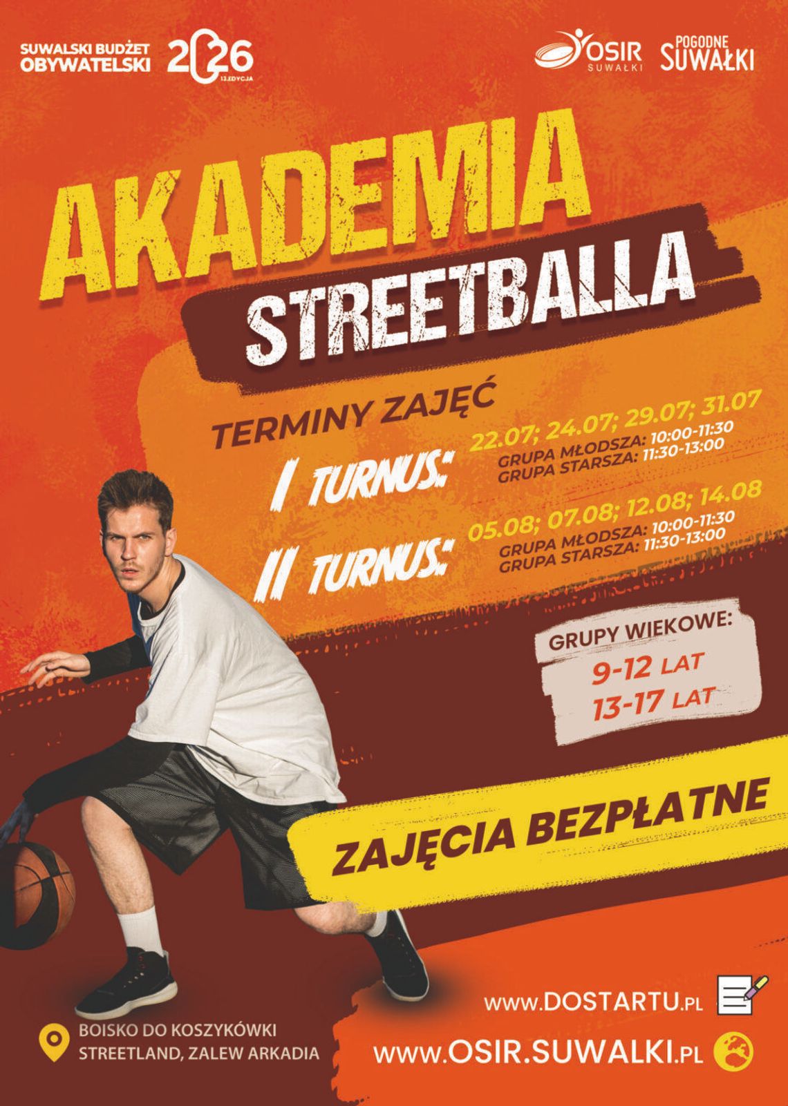 Ruszają zapisy do Akademii StreetBalla w Suwałkach. Bezpłatne wakacyjne treningi nad Zalewem Arkadia