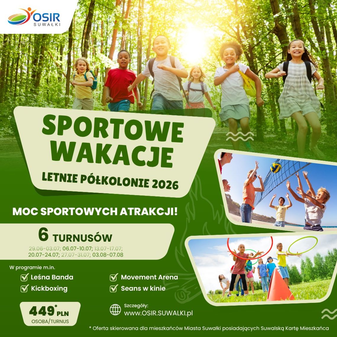 Ruszyły zapisy na „Sportowe Wakacje 2026” w Suwałkach. OSiR przyjmuje dokumenty Ruszyły zapisy na „Sportowe Wakacje 2026” w Suwałkach. OSiR przyjmuje dokumenty