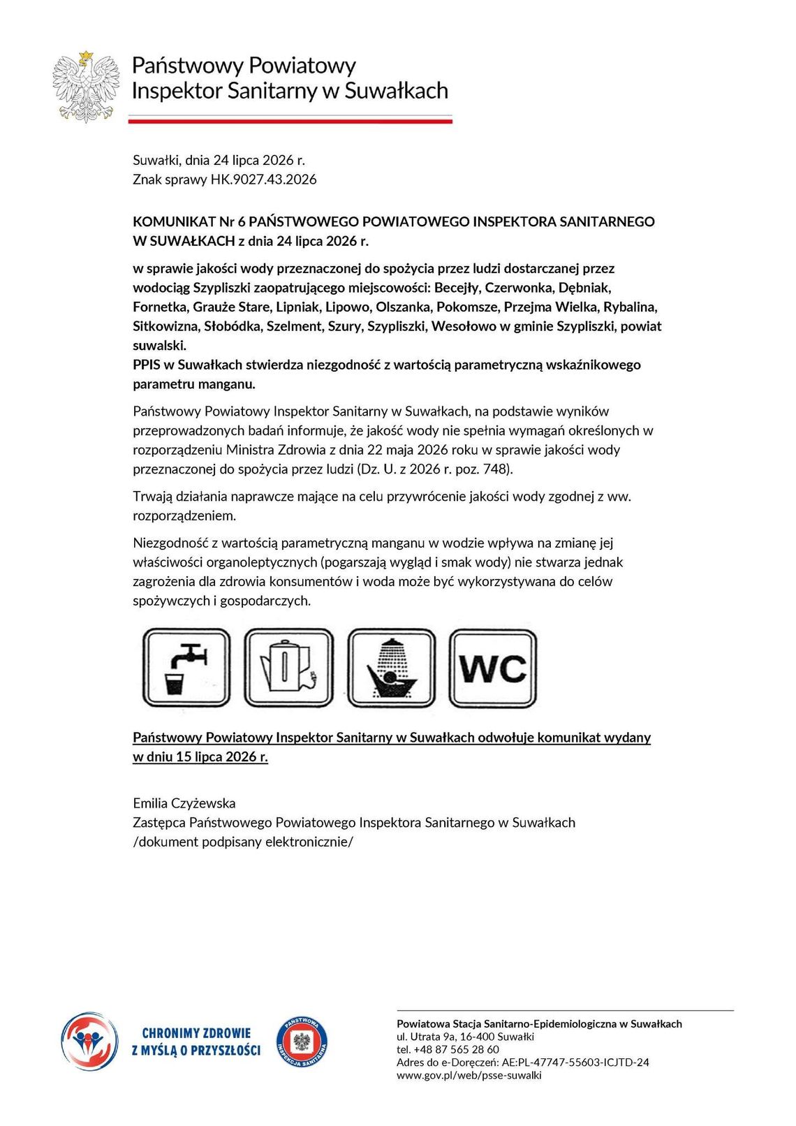 Sanepid wydał nowy komunikat. Woda w kilkunastu miejscowościach nadal nie spełnia norm