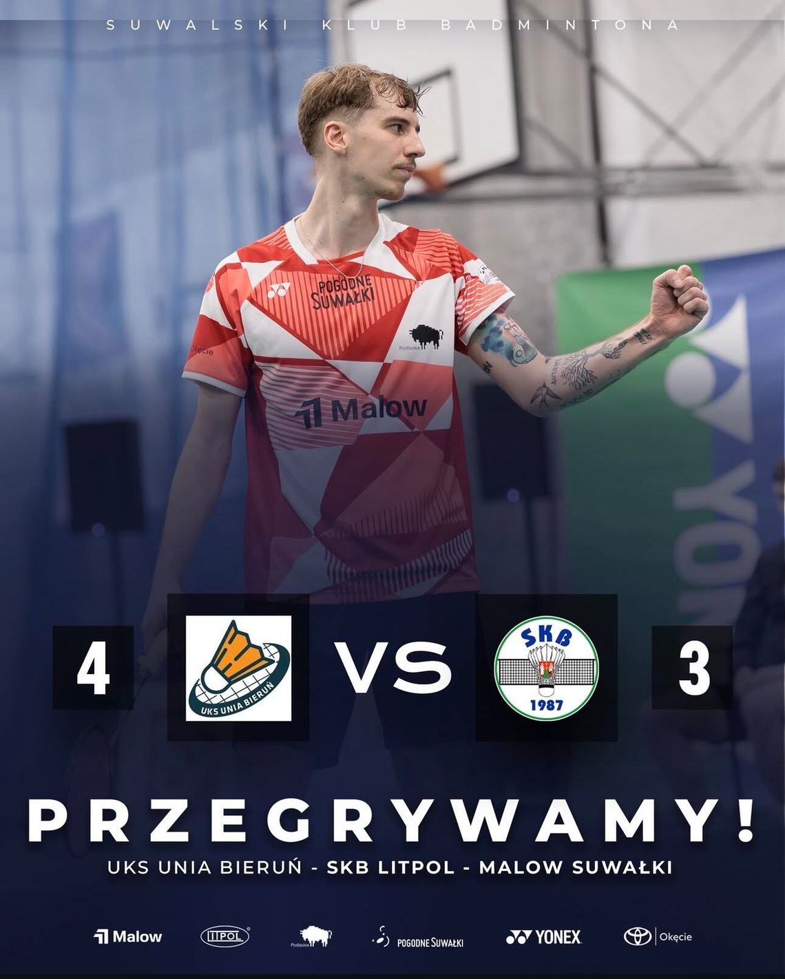 SKB Litpol-Malow Suwałki traci fotel lidera po emocjonującym meczu w Bieruniu