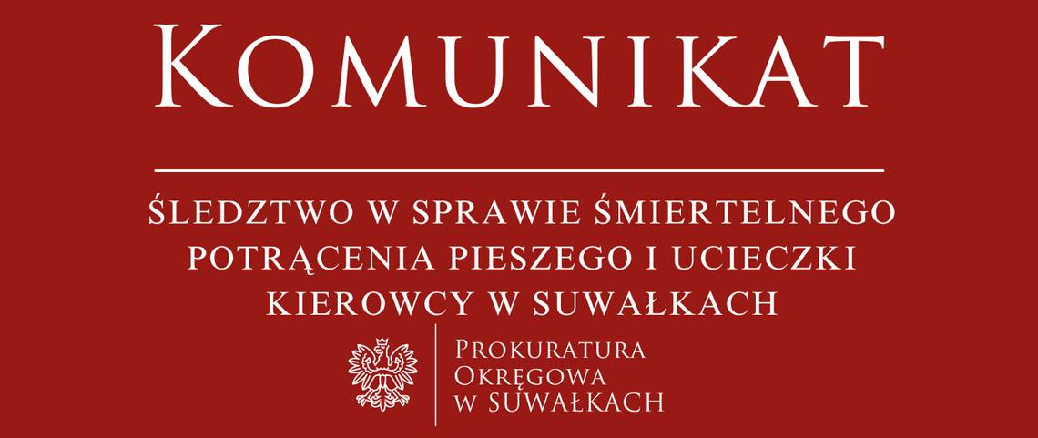 Śledztwo po śmiertelnym potrąceniu na ul. Kościuszki w Suwałkach. Policja zna auto i podejrzanego kierowcę