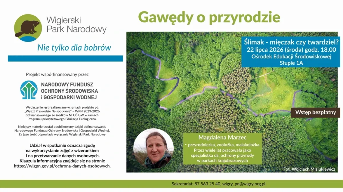 „Ślimak – mięczak czy twardziel?”. Wigierski Park Narodowy zaprasza na Gawędy o Przyrodzie
