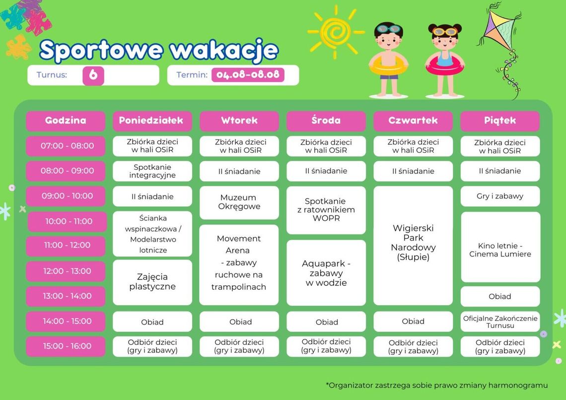 Sportowe Wakacje 2025 – rusza ostatni turnus! 🏃‍♂️