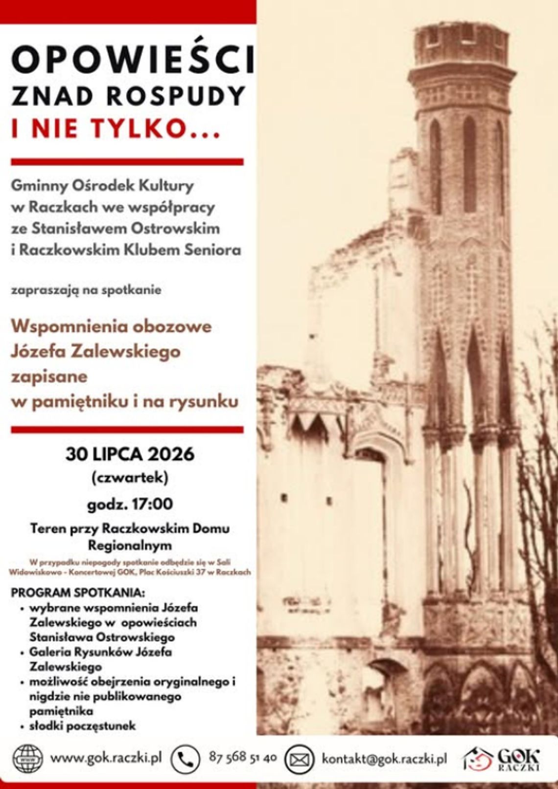 Spotkanie poświęcone wspomnieniom Józefa Zalewskiego już dziś w Raczkach Spotkanie poświęcone wspomnieniom Józefa Zalewskiego już dziś w Raczkach