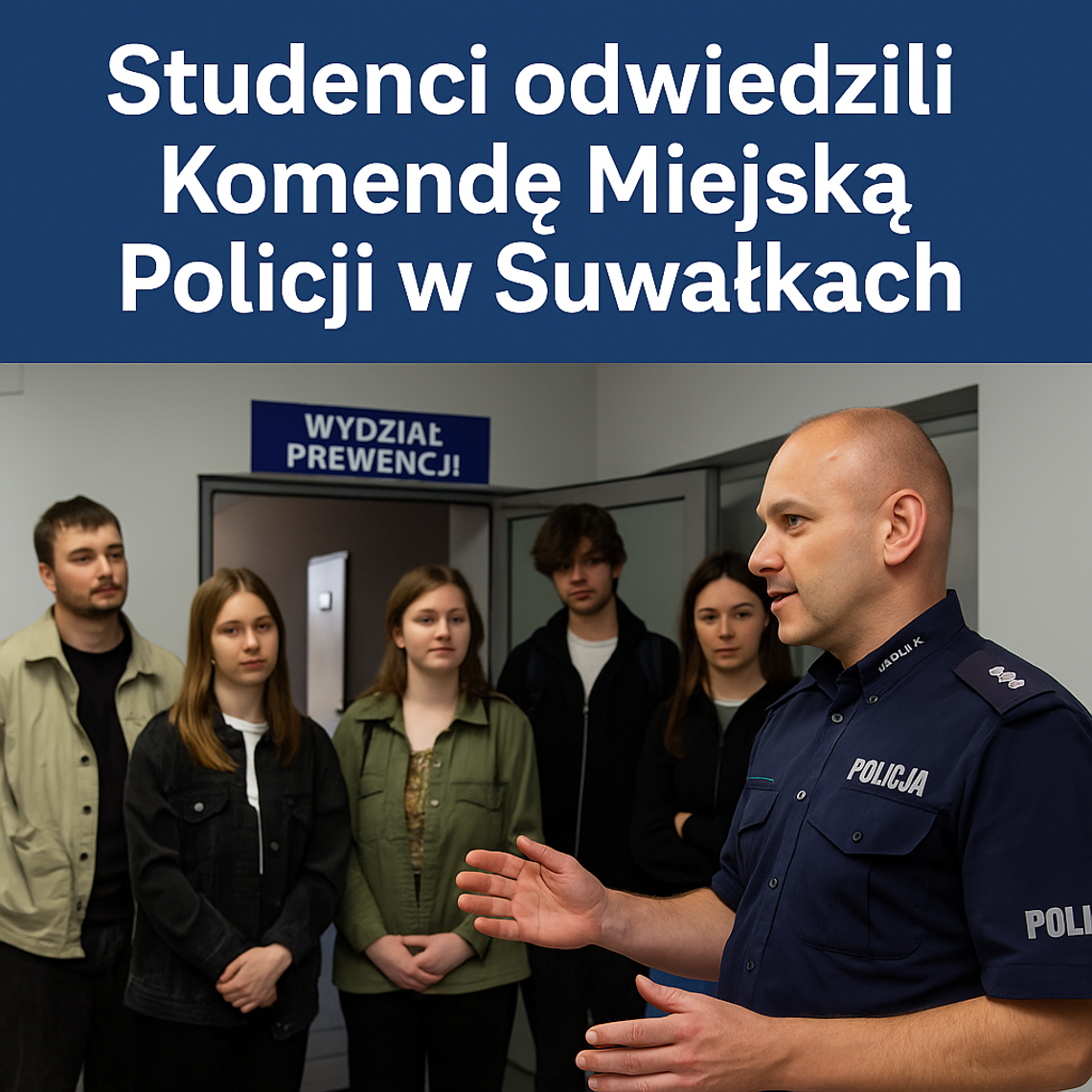 Studenci odwiedzili Komendę Miejską Policji w Suwałkach