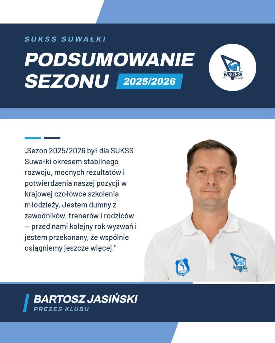SUKSS Suwałki podsumowuje sezon 2025/2026. 7. miejsce w Polsce i wiele sukcesów młodych siatkarzy SUKSS Suwałki podsumowuje sezon 2025/2026. 7. miejsce w Polsce i wiele sukcesów młodych siatkarzy