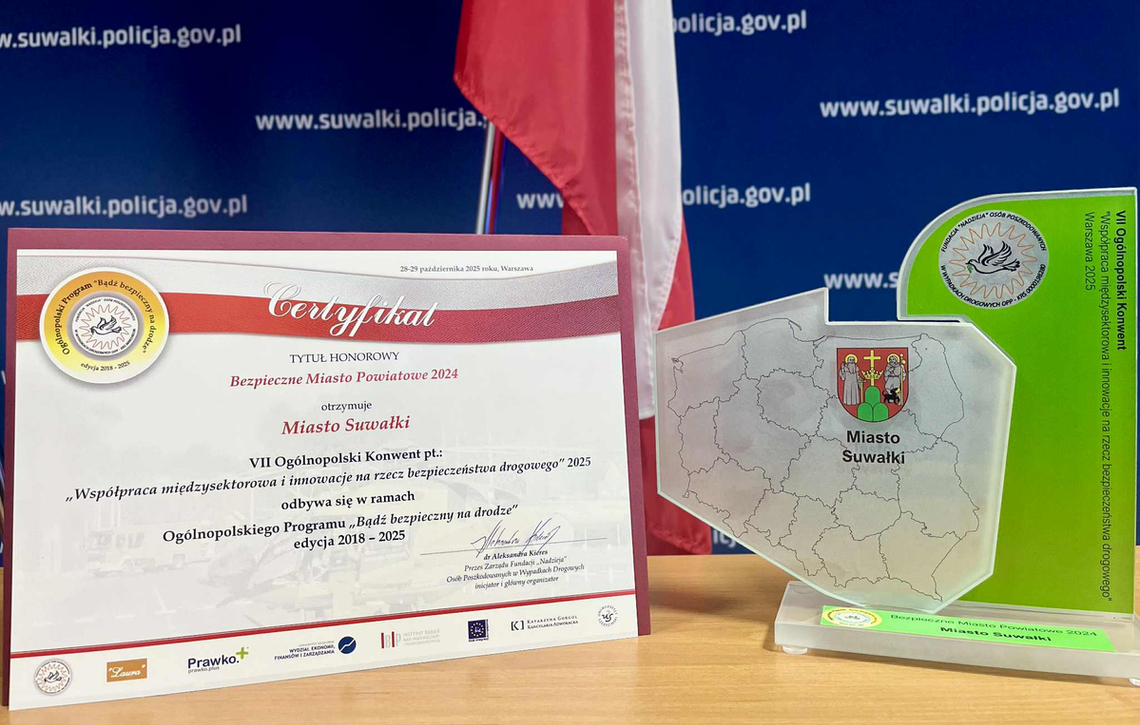 🏆 Suwałki Najbezpieczniejszym Miastem Powiatowym w Polsce 2024! Wielkie wyróżnienie dla suwalskiej Policji 🚓