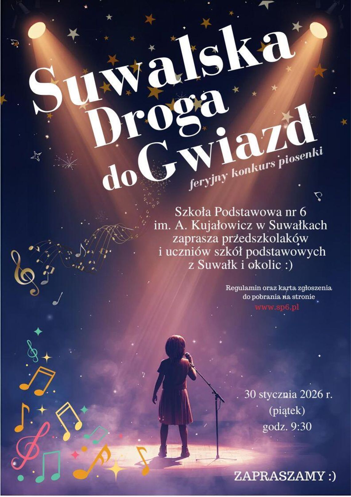 🎤 Suwalska Droga do Gwiazd – feryjny konkurs piosenki w SP nr 6