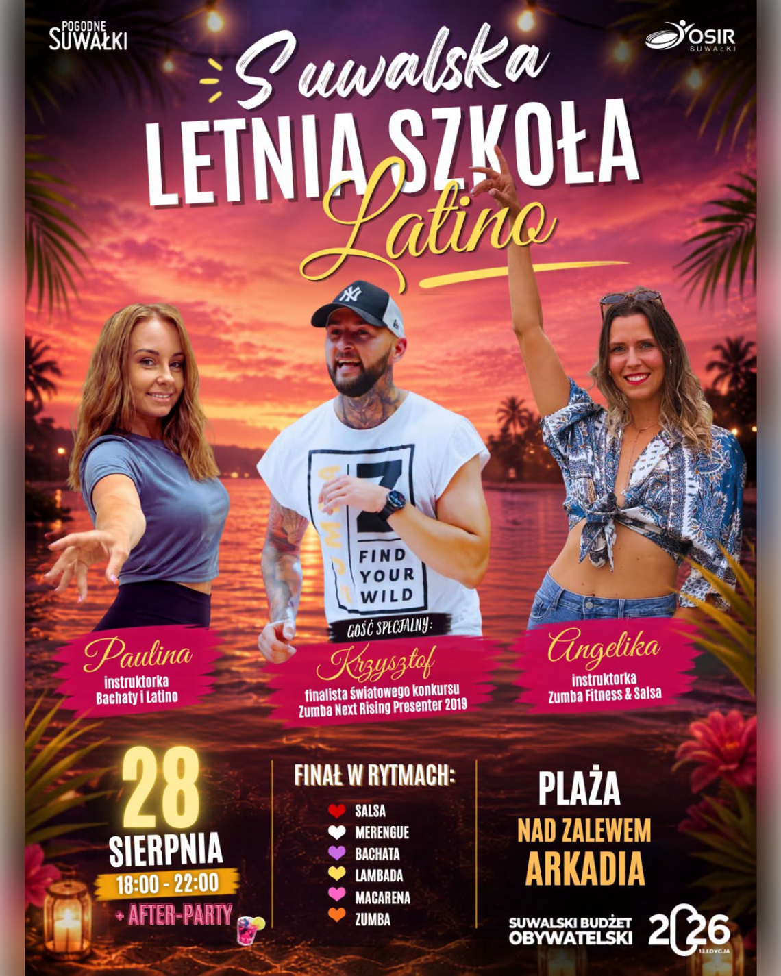 Suwalska Letnia Szkoła Latino kończy wakacje wielkim finałem nad Zalewem Arkadia 💃🔥