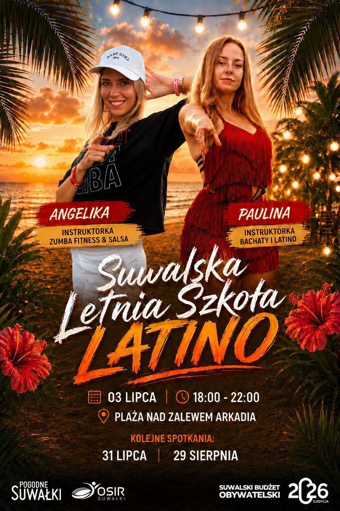 💃 Suwalska Letnia Szkoła Latino rusza już 3 lipca! Darmowe zajęcia na plaży nad Zalewem Arkadia