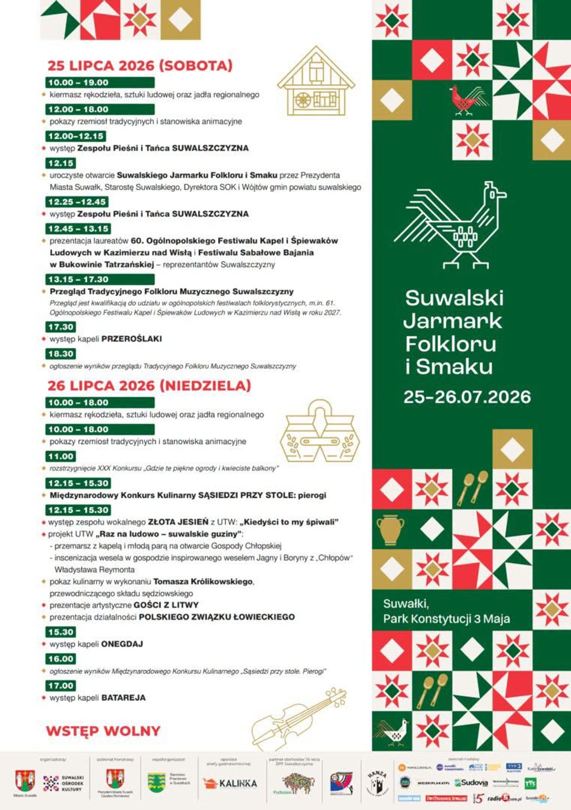 Suwalski Jarmark Folkloru i Smaku już w ten weekend. Park Konstytucji 3 Maja zamieni się w centrum tradycji Suwalski Jarmark Folkloru i Smaku już w ten weekend. Park Konstytucji 3 Maja zamieni się w centrum tradycji