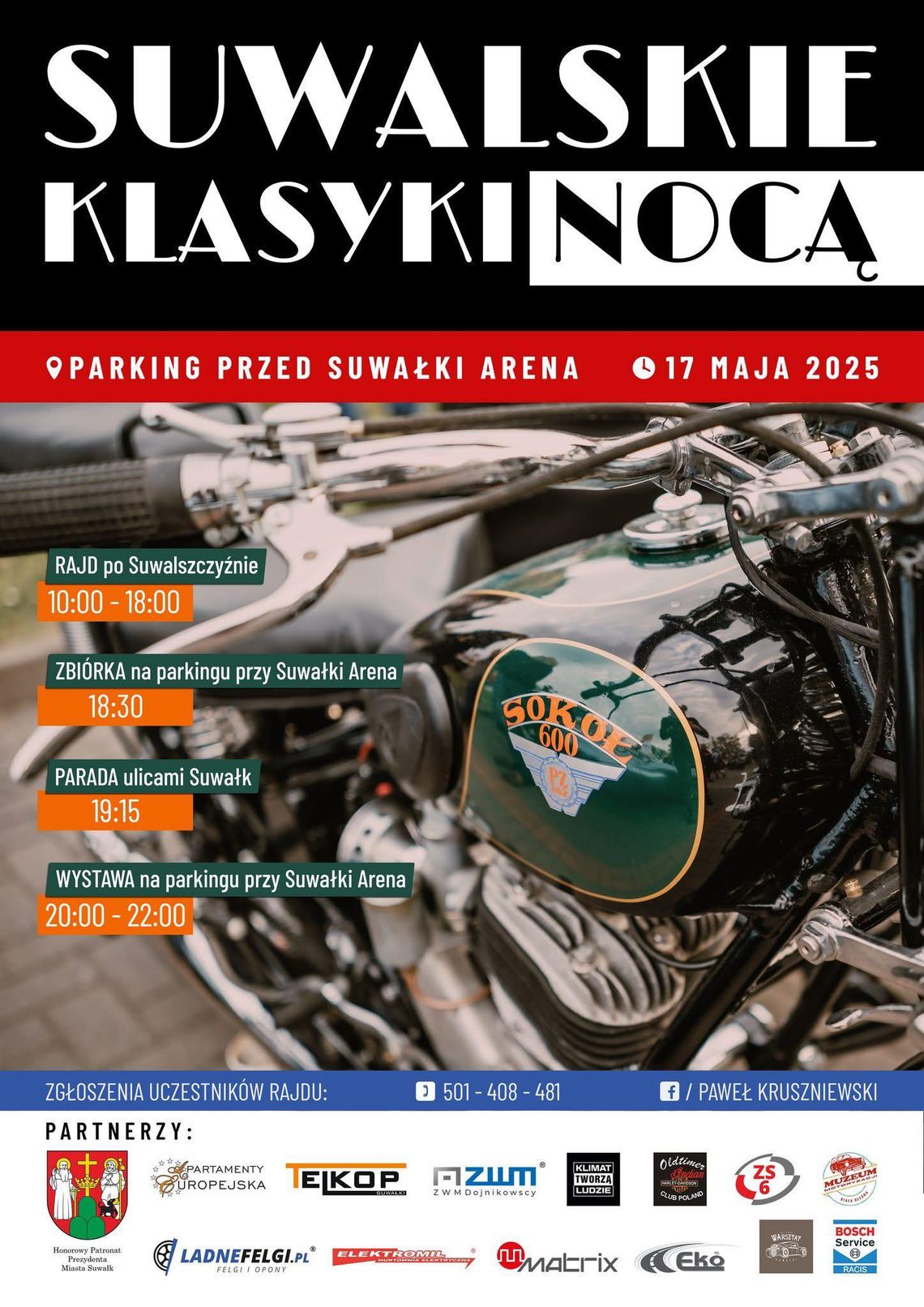 🚗 Suwalskie Klasyki Nocą – motoryzacyjna uczta w sercu Suwałk!