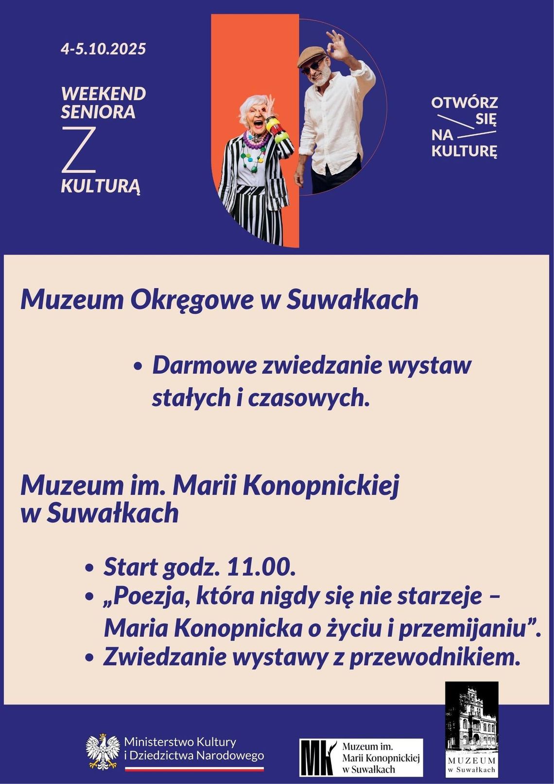 🎨 Suwalskie muzea zapraszają seniorów – Weekend Seniora z Kulturą już 4–5 października 🎨 Suwalskie muzea zapraszają seniorów – Weekend Seniora z Kulturą już 4–5 października