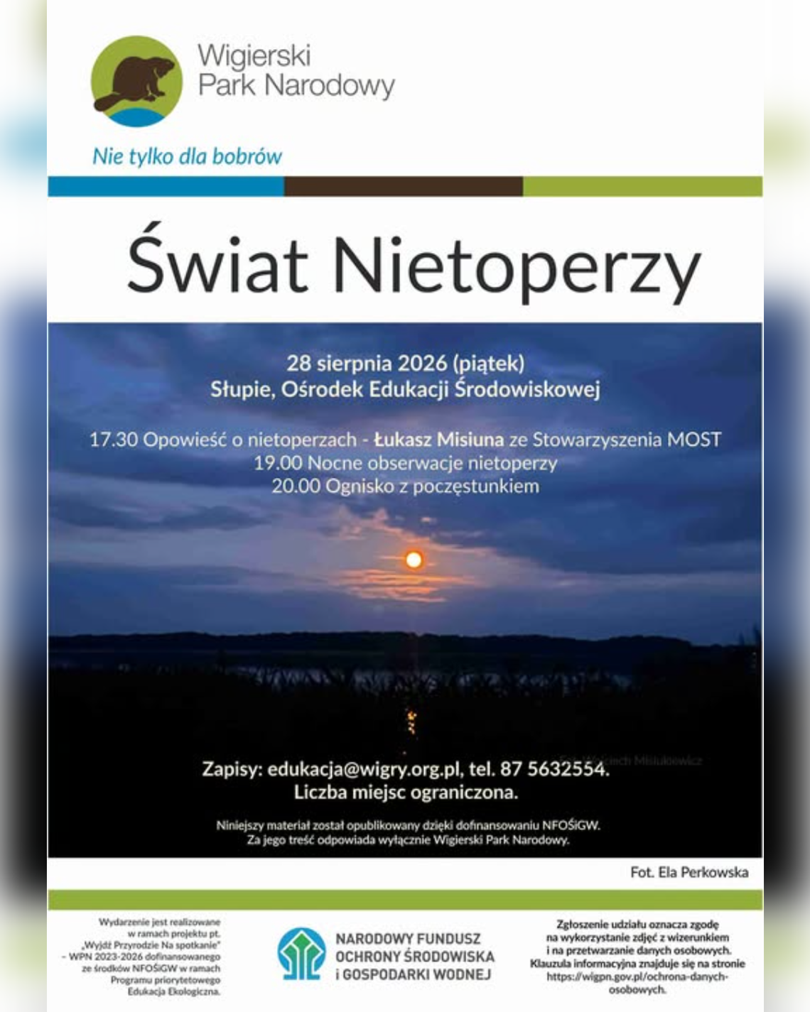 Świat Nietoperzy w Wigierskim Parku Narodowym. Nocne obserwacje już 28 sierpnia