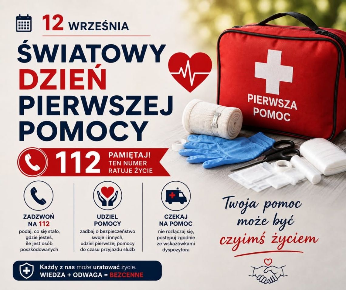 Światowy Dzień Pierwszej Pomocy. Pamiętaj o numerze 112 Światowy Dzień Pierwszej Pomocy. Pamiętaj o numerze 112