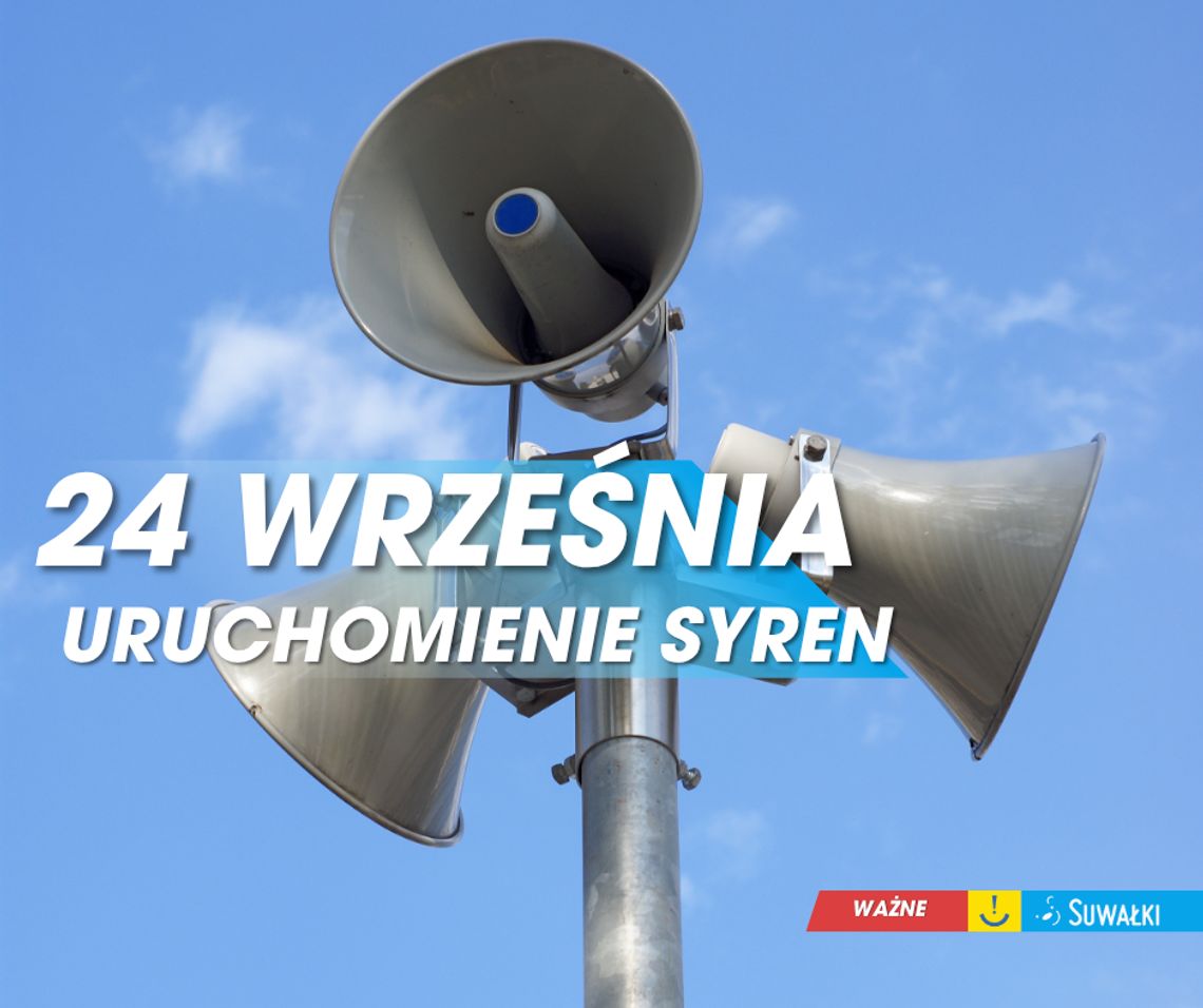 Syrena alarmowa zabrzmi 24 września w Suwałkach. To będą ćwiczenia Syrena alarmowa zabrzmi 24 września w Suwałkach. To będą ćwiczenia