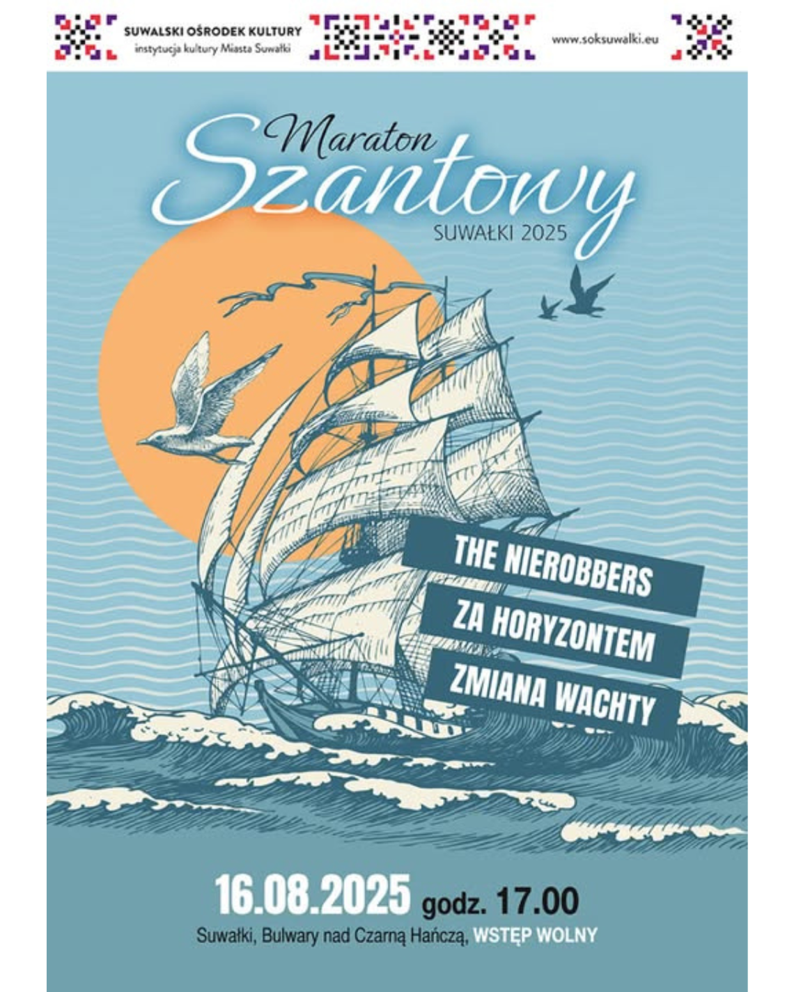 🌊⚓ Szanty nad Czarną Hańczą – żeglarskie brzmienia w Suwałkach już 16 sierpnia! 🎶