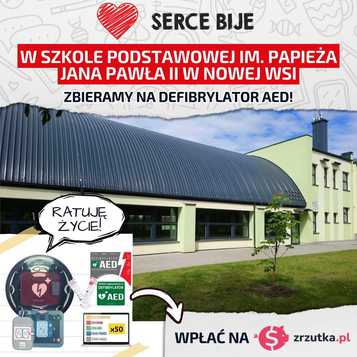 Szkoła zbiera na defibrylator AED. „Razem możemy uratować życie”